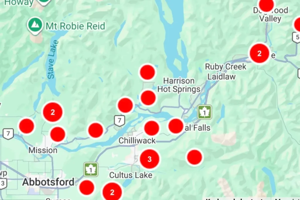 BC Hydro Reports 11,000 Without Power as 100 km/h Windstorm Hits Fraser Valley