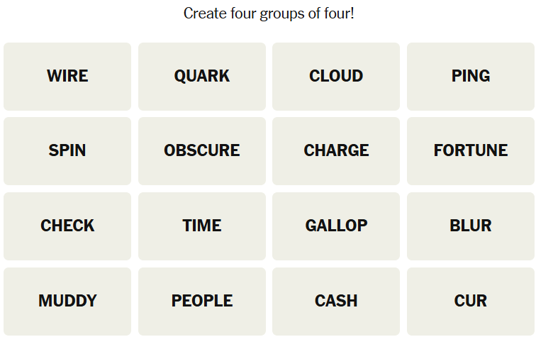 NYT Connections puzzle for March 25, 2026