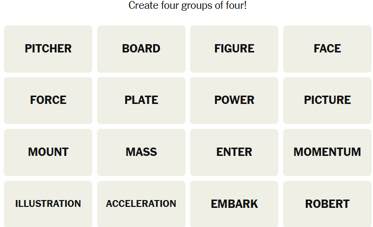 NYT Connections March 28 puzzle board