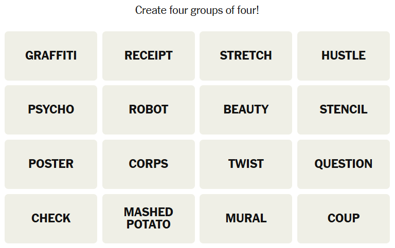 NYT Connections today puzzle image for March 29