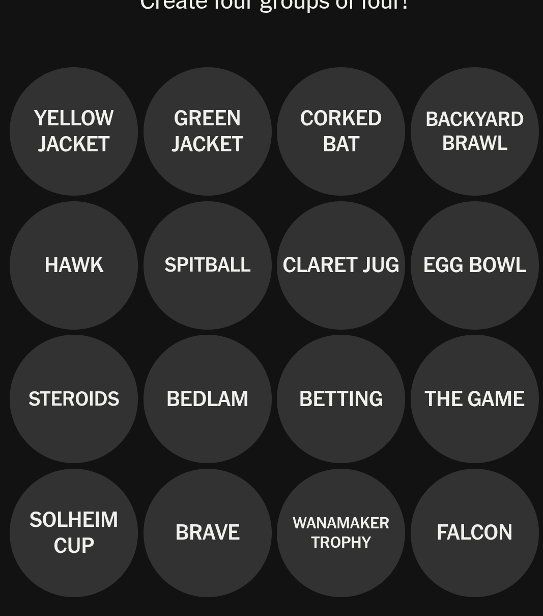 NYT Connections Sports Edition puzzle screenshot for March 14, 2026