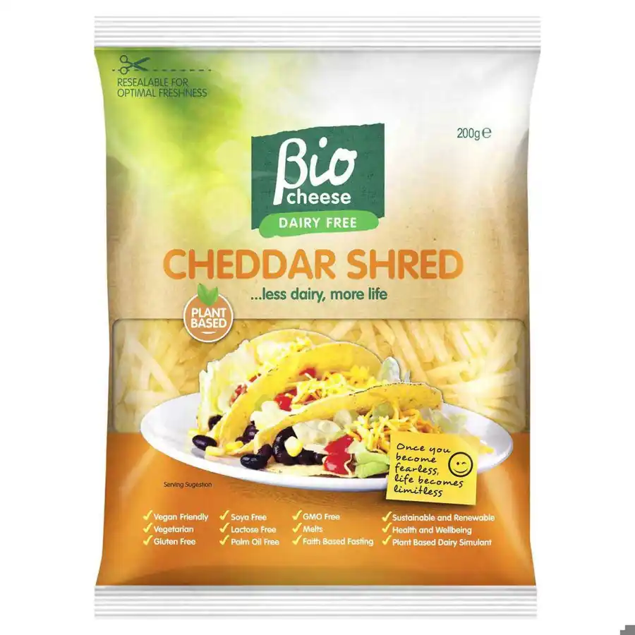 BioCheese dairy-free cheddar shred pack