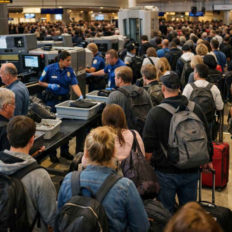 US Travel Chaos 2026: 4-Hour TSA Lines Hit Airlines, DAL Falls 3%