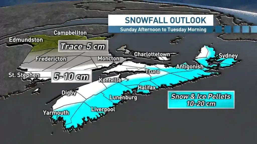 Welcome to Spring: Nova Scotia Snowstorm Brings 20 cm Snow, 80 km/h Winds This Week