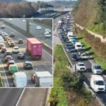 M3 Crash Today Near M25: Diesel Spill Causes 50-Min Delays, Road Closed