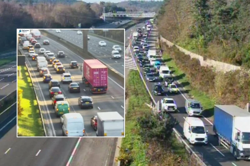 M3 Crash Today Near M25: Diesel Spill Causes 50-Min Delays, Road Closed