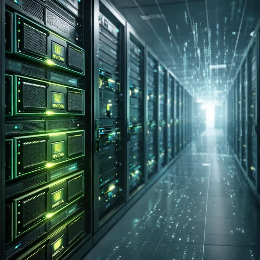 Nebius AI data center servers powered by Nvidia GPUs