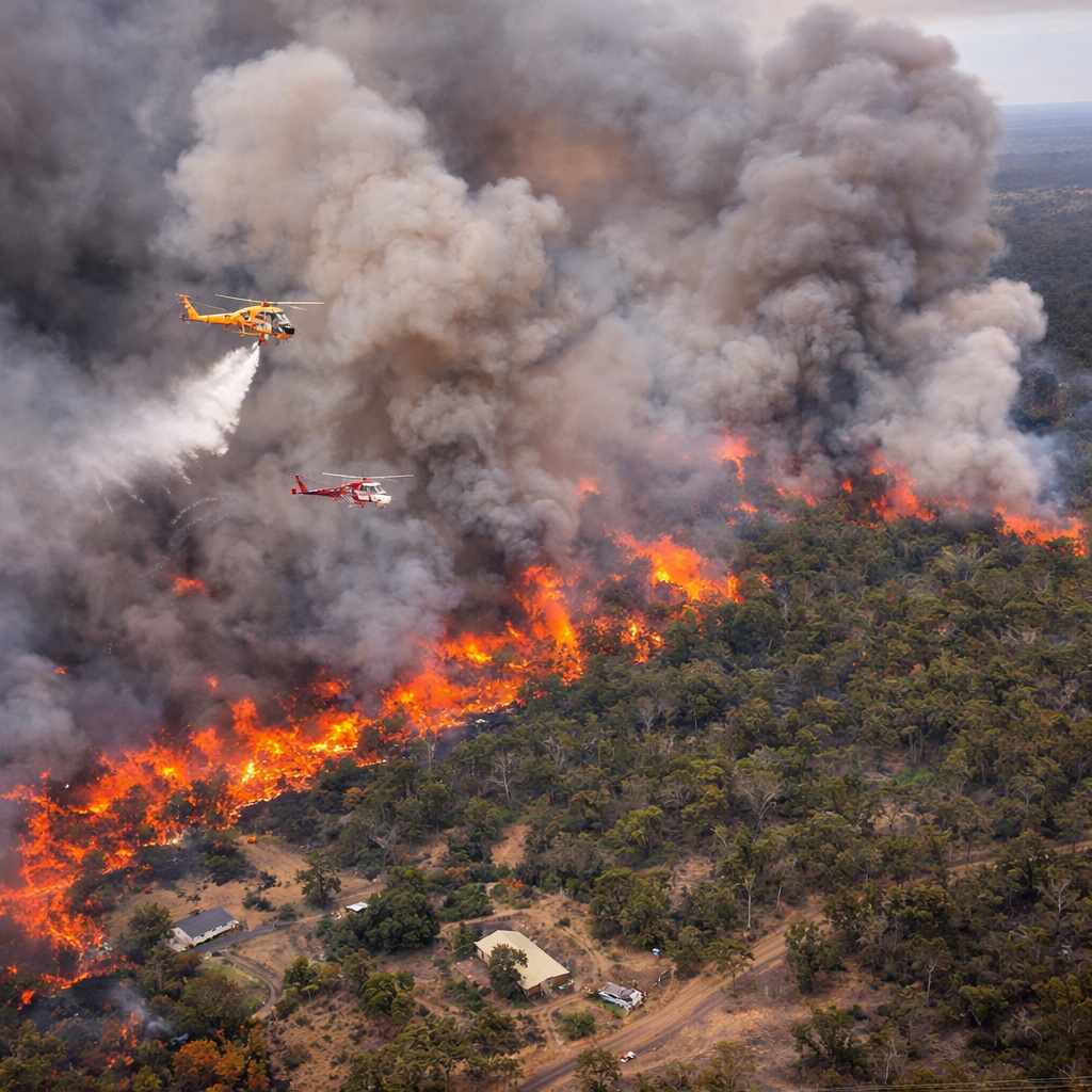 Perth Hills Bushfire Burns 60+ Hectares as Beechina Blaze Triggers Watch and Act Alert