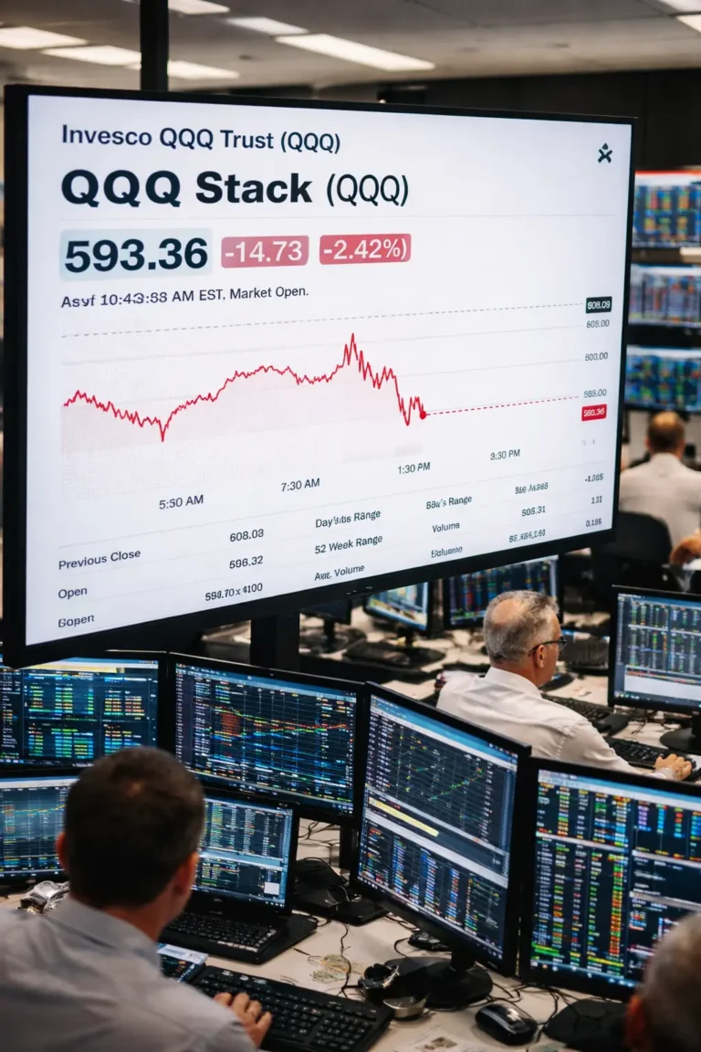 QQQ Stock Today Falls 2.4% Below $600 as Institutional Buying Surges Amid Market Volatility