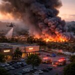 Santee Fire Sparks Emergency Evacuation, 4 Acres Burn Near Walmart and Town Center Parkway