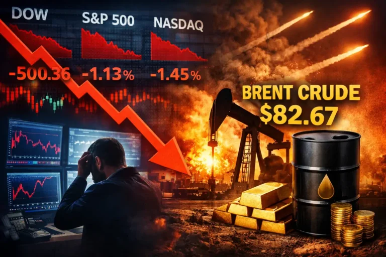 Dow, S&P 500 and Nasdaq Futures Slide as Brent Crude Surges 13% Above $82 on Iran Escalation