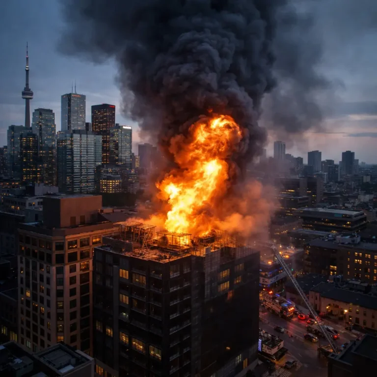 Toronto Explosion Shocks Downtown: 3 Propane Tanks Burst as Massive Roof Fire Erupts