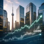 TSX Rises More Than 200 Points as Oil Prices Climb Above US$90 per Barrel