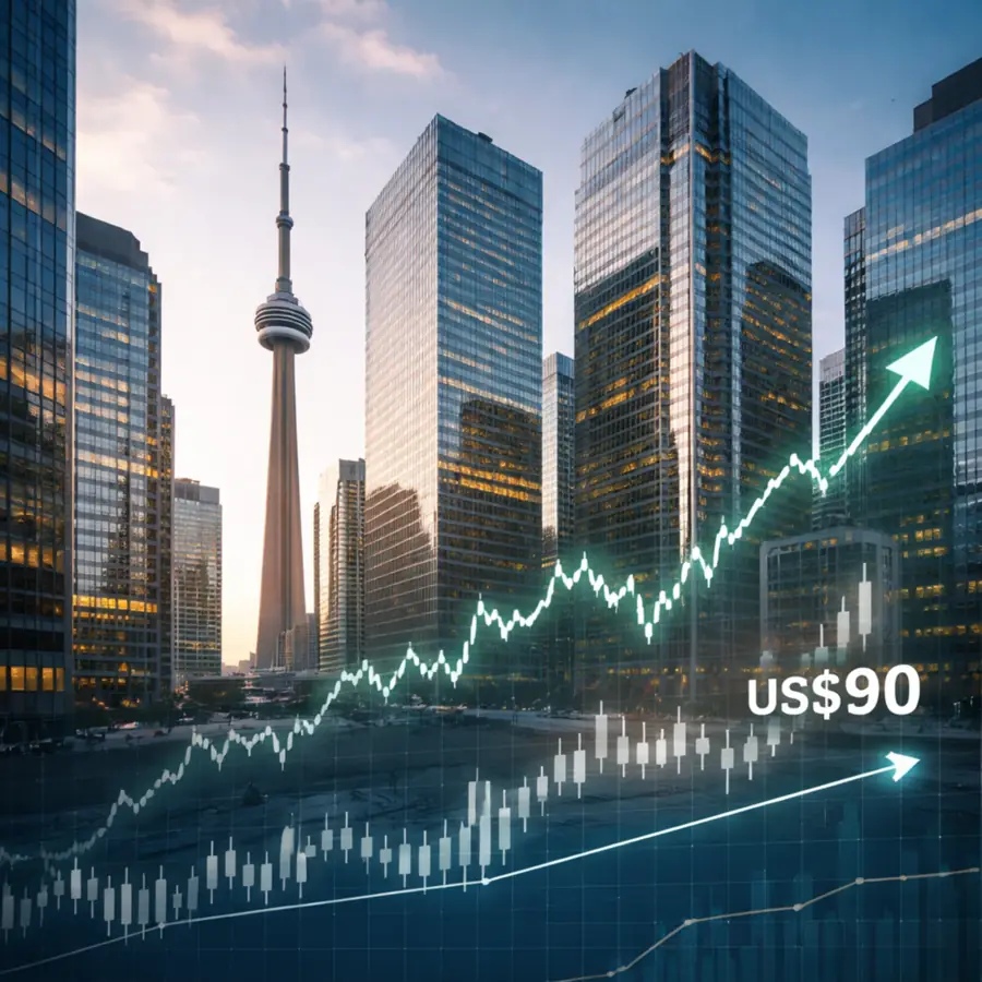 TSX Rises More Than 200 Points as Oil Prices Climb Above US$90 per Barrel