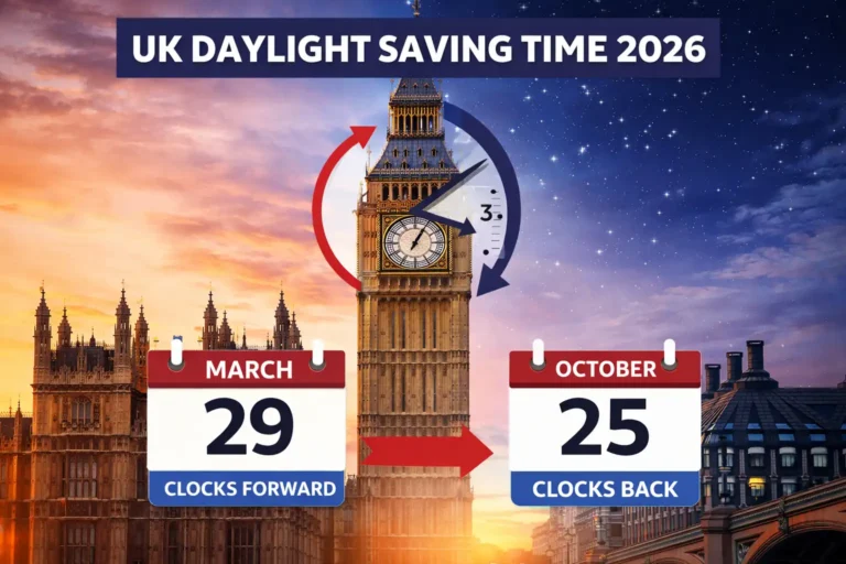 UK Daylight Saving Time 2026: Clocks Go Forward on 29 March and Back on 25 October