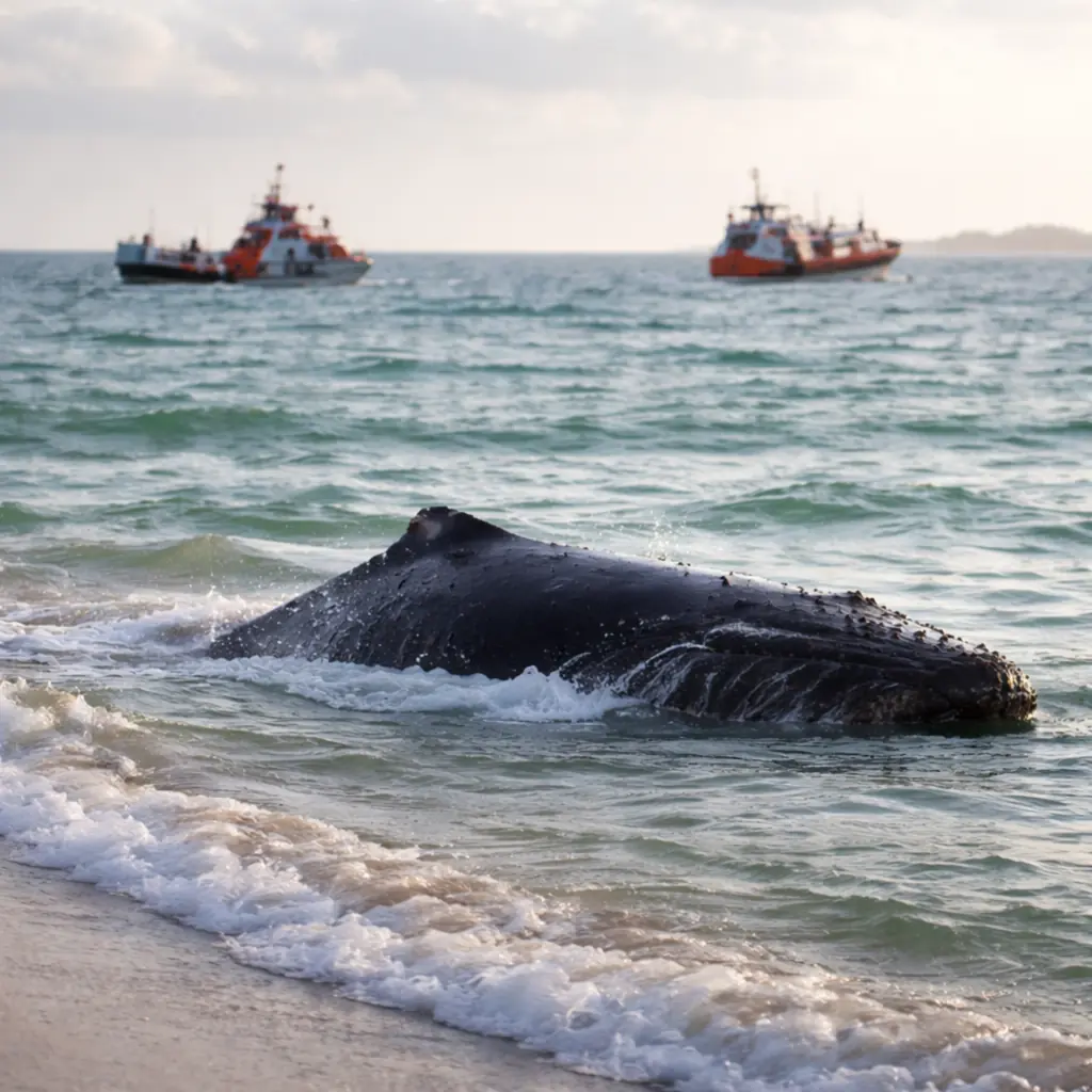 Buckelwal in Ostsee schwimmt Richtung offenes Meer nach dramatischer Rettung