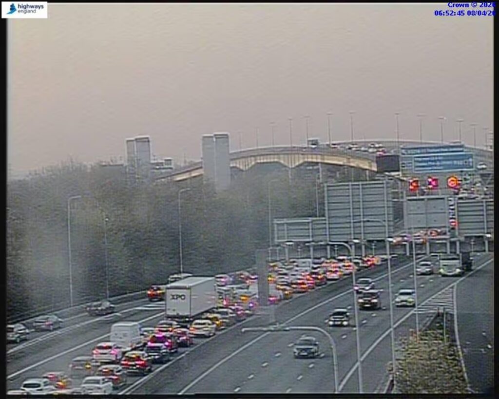M6 traffic stopped after lorry overturns as M60 incident adds to major delays
