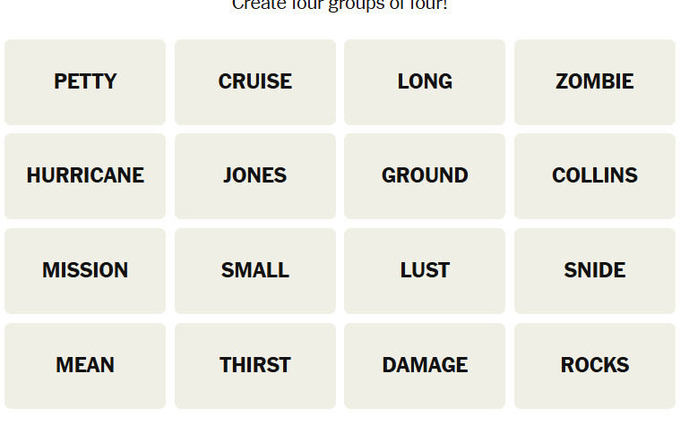 NYT Connections today puzzle for April 3
