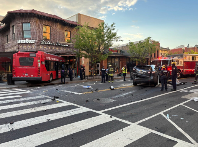 Metrobus Slams Into DC Restaurant After Crash, 3 Injured in Shaw Incident