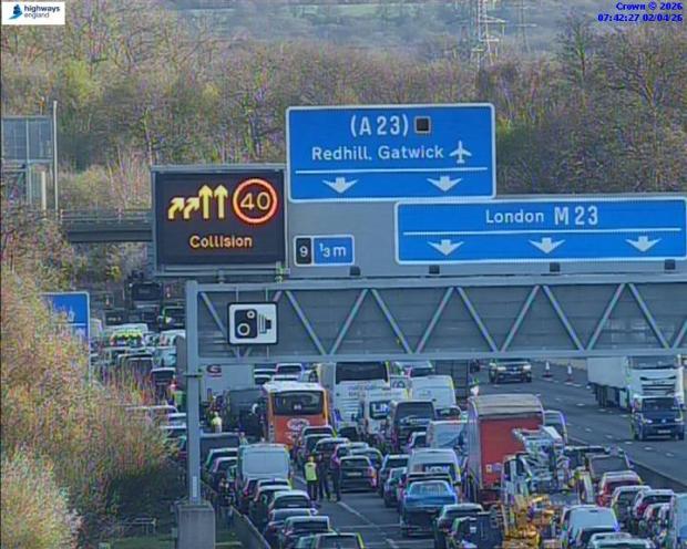 M23 Closed Near Gatwick After Serious Crash Sparks Easter Travel Chaos and Major Delays