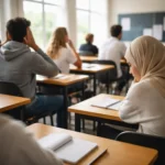 Students in UAE classroom after GCSE exams cancelled