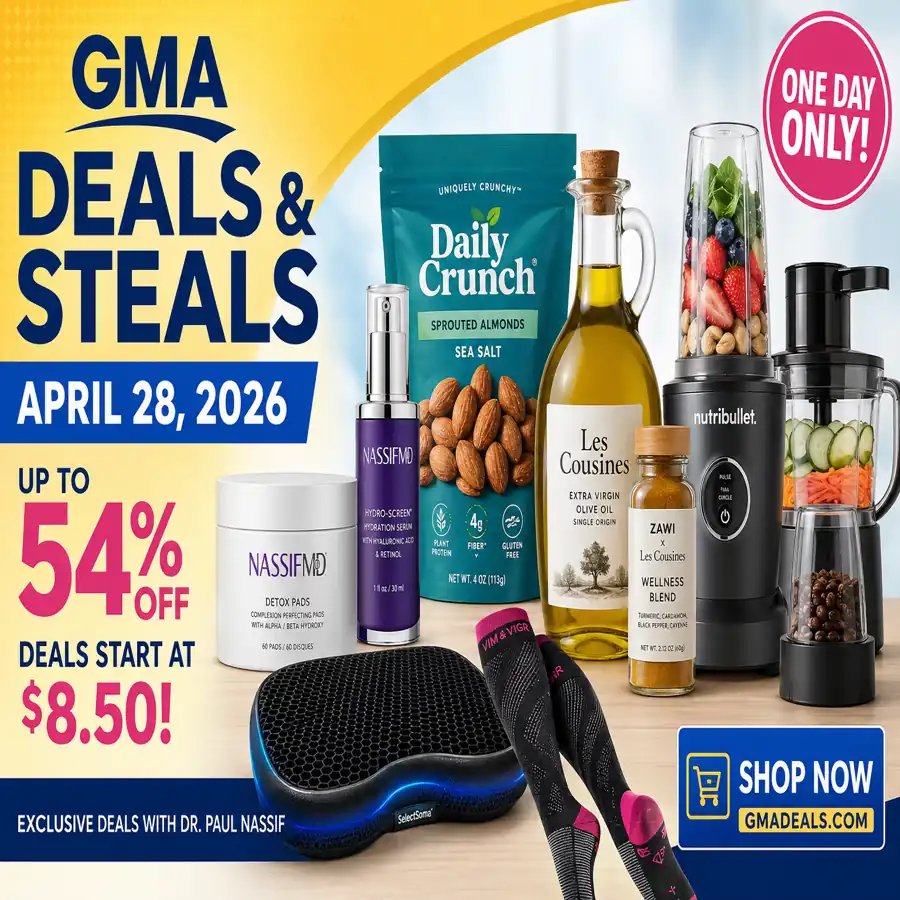 GMA Deals and Steals April 28, 2026: Up to 54% Off NassifMD, Nutribullet and More