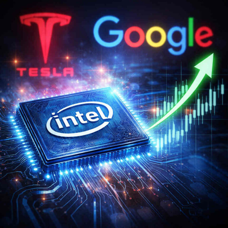 Intel (INTC) Stock Rises 2% Today After Tesla, Google AI Deals Drive Growth Outlook