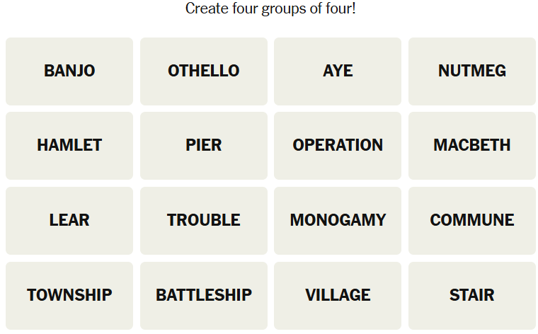 NYT Connections May 27 puzzle clues and answers