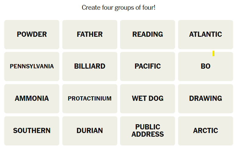 NYT Connections puzzle for May 29