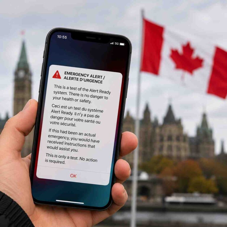 Canada Alert Ready emergency alert on smartphone during nationwide test