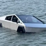 Driver Intentionally Drives Tesla Cybertruck Into Lake — Then It Sinks