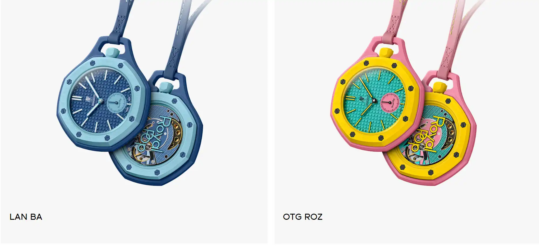Swatch x Audemars Piguet Royal Pop Lan Ba and OTG Roz watches