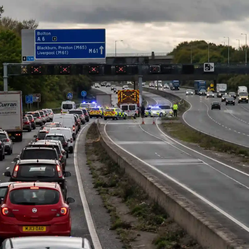 M61 Closure Near Bolton Causes Huge Traffic Chaos After Police Confirm Tragic Incident