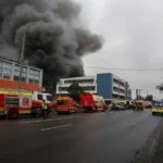 Massive Mayfield Warehouse Fire Shuts Maitland Road as 60 Firefighters Battle Blaze