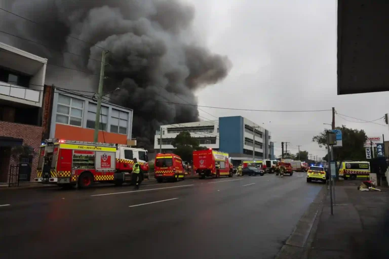 Massive Mayfield Warehouse Fire Shuts Maitland Road as 60 Firefighters Battle Blaze
