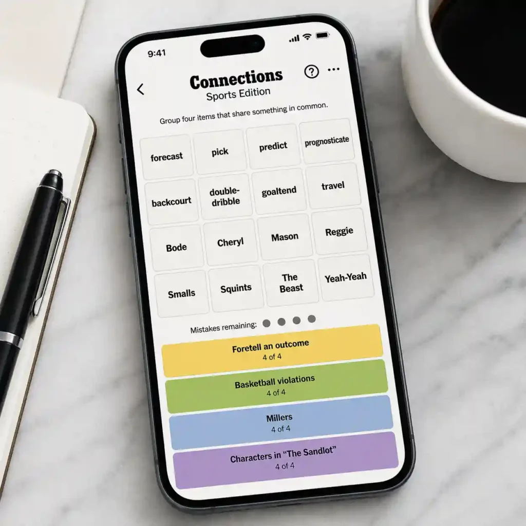 NYT Sports Connections Hints and Answers for June 23, 2026: Puzzle #638 Solved
