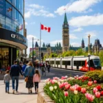 Ottawa Victoria Day 2026 downtown shopping and OC Transpo holiday scene near Parliament Hill