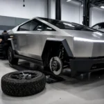 Tesla Cybertruck wheel recall inspection in service center