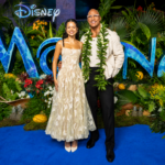 Catherine Lagaʻaia and Dwayne Johnson at the live-action Moana premiere.