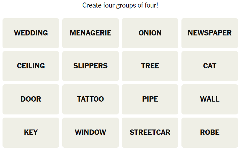 NYT Connections puzzle image