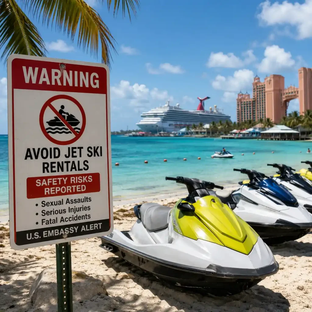 Bahamas jet ski beach warning