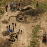 Investigators excavate suspected burial sites at Miranda's Rescue Animal Sanctuary in Humboldt County, California, during an animal cruelty investigation that uncovered the remains of dozens of dogs.