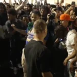 Knicks fans crowd Bryant Park watch party during chaotic NBA Finals scene