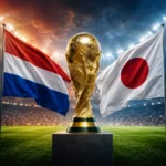 Netherlands and Japan fans before World Cup match