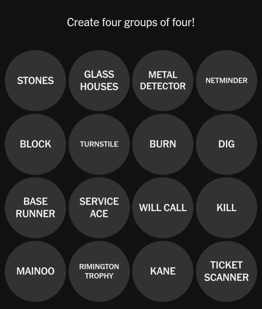 NYT Sports Connections June 4 puzzle answers