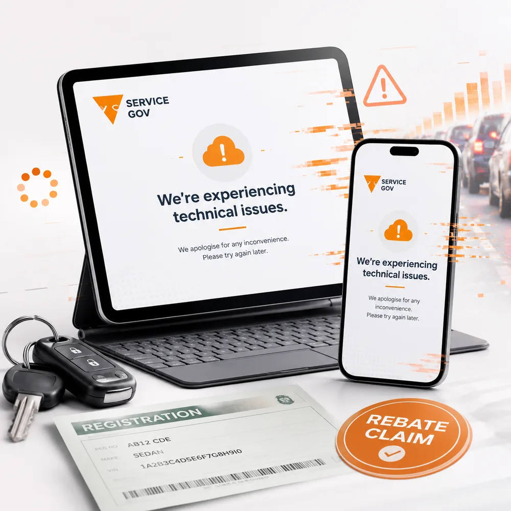 Service Victoria app crash rego rebate