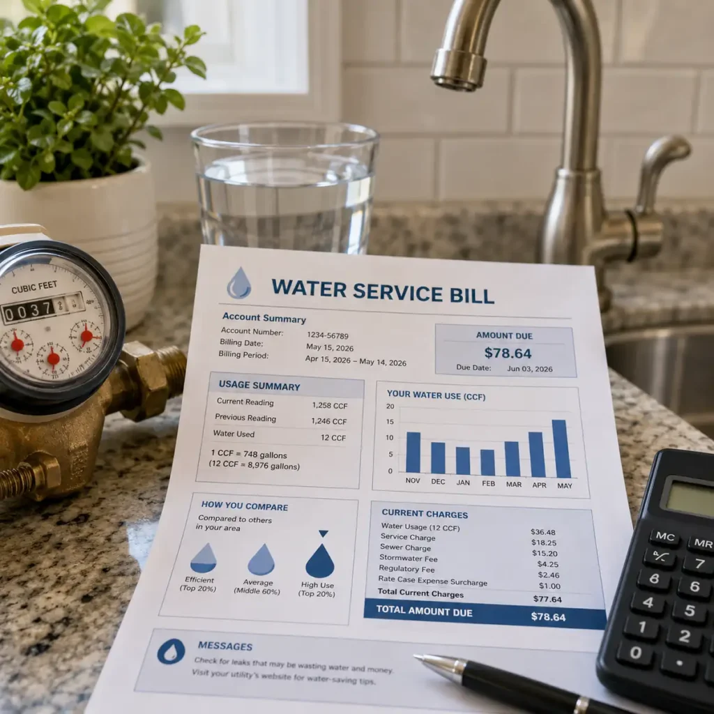 USA Water Bill 2026: Charges, CCF Usage, Sewer Fees and Rate Tiers Explained Simply