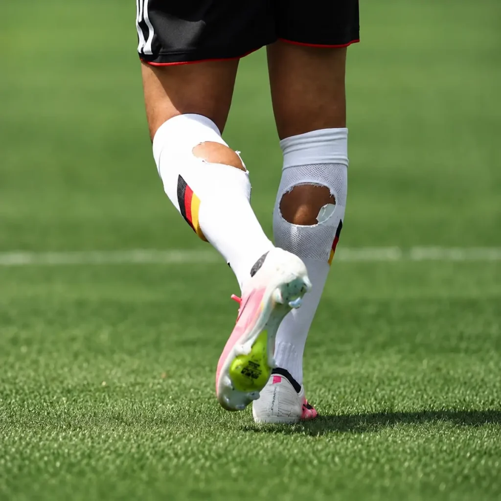 World Cup player socks with calf holes