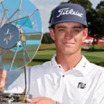 Jackson Koivun celebrates winning the 2026 3M Open at TPC Twin Cities