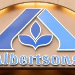 Albertsons supermarket logo outside a store amid its 2026 restructuring.